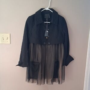 77  Black Jacket Mesh Bottom Size 6.